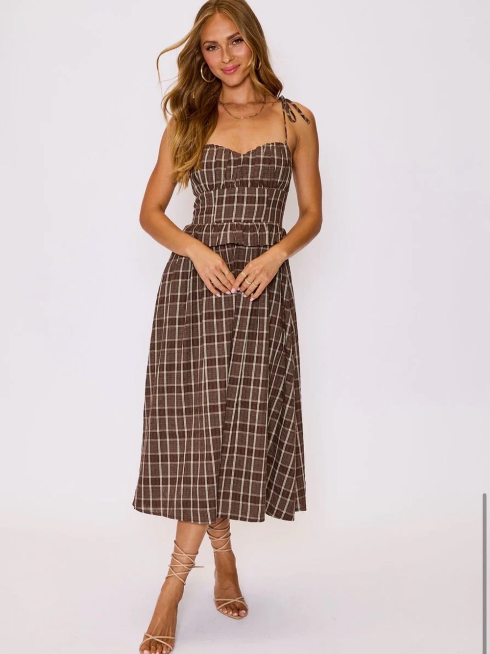 Vici Emma Plaid Midi Dress medium